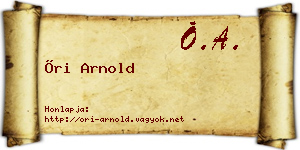 Őri Arnold névjegykártya